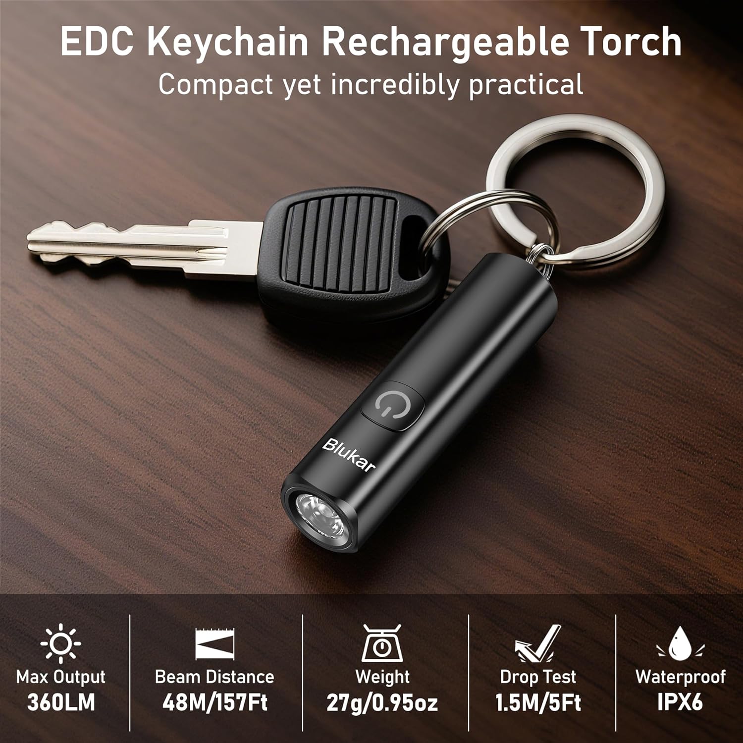 Blukar EDC keychain flashlight